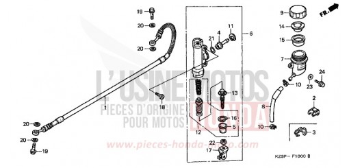 HAUPTBREMSE, HINTEN ZYLINDER CR250RV de 1997